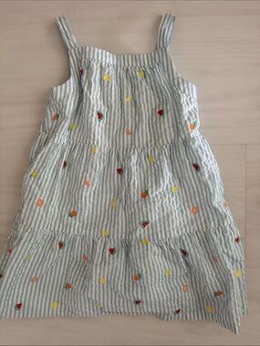 Tucker + Tate Striped Seersucker Sundress with Embroidered Fruit, 4T